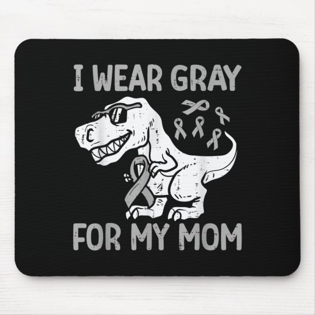 Mousepad Use Cinza Para Conscientização do Câncer Cerebral  (Frente)