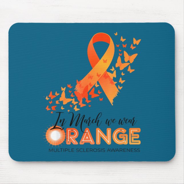 Mousepad Use laranja esclerose múltipla conscientização em (Frente)