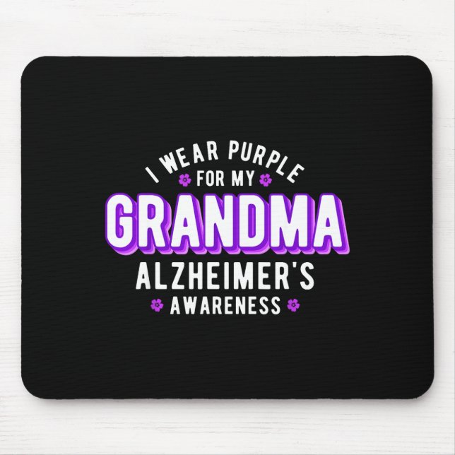 Mousepad Use roxo pelo dia de conscientização do Alzheimer  (Frente)