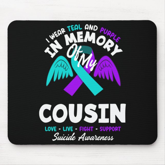 Mousepad Use Verde Claro E Roxo Em Memória Do Primo (Frente)
