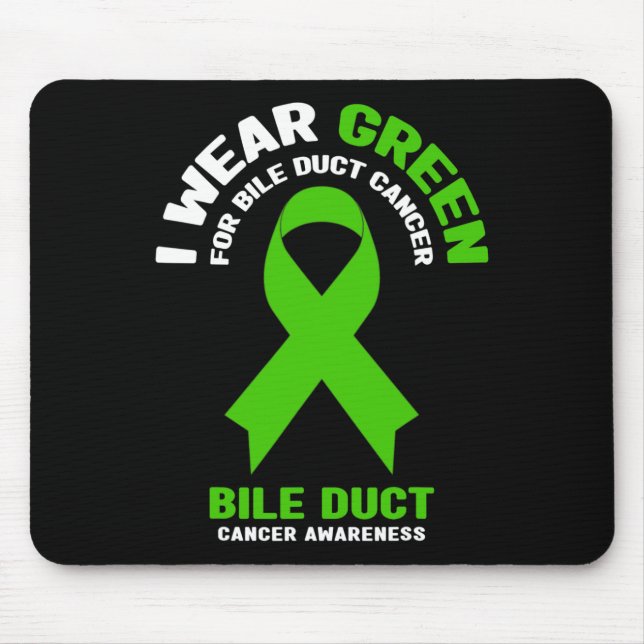 Mousepad Use Verde Para Conscientização do Câncer do Ducto  (Frente)