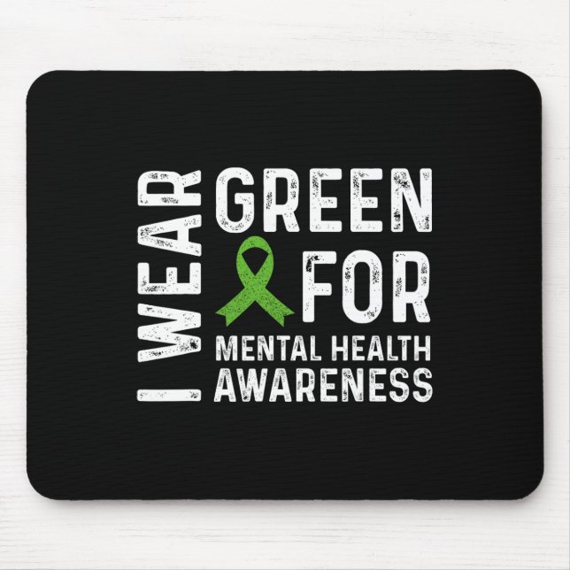 Mousepad Use Verde Para o Mês de Conscientização da Saúde M (Frente)