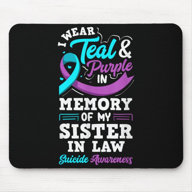 Mousepad Use Verde Teal E Roxo Em Memória Da Cunhada (Frente)
