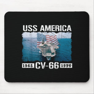 Mousepad Uss america cv-66 est 1965-1996 bandeira aeronave