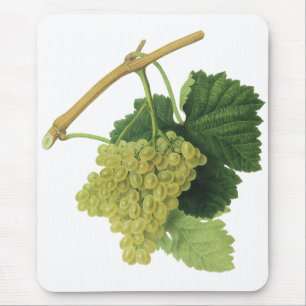 Mousepad Uvas de vinho branco na vinha, Fruta de Comida de 