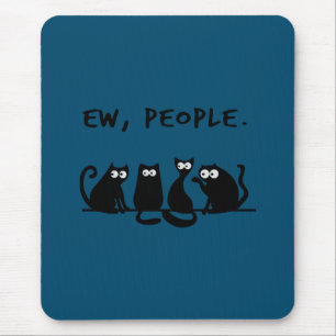 Mousepad Uw Pessoas Engraçadas Gatos Pretos