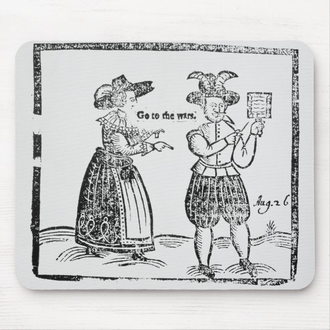 Mousepad Vá às guerras, ilustração de um showi do panfleto (Frente)