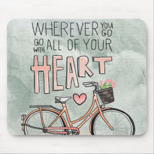 Mousepad Vá com o todo seu coração - bicicleta do vintag