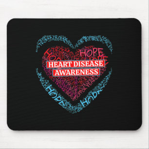 Mousepad Vá Doença Cardíaca Vermelha Conscientização Para H