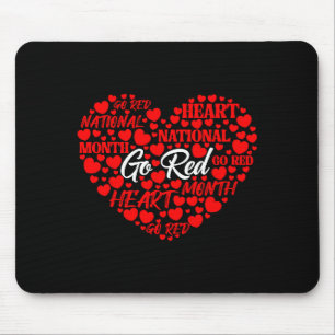 Mousepad Vá Doença do Coração Vermelho Conscientização Cora