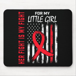 Mousepad Vá Fita Vermelha Filha Menina Doença Cardíaca