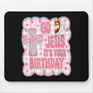 Mousepad Vá Jesus É Seu Aniversário Suéter de Laço Fofo Eng