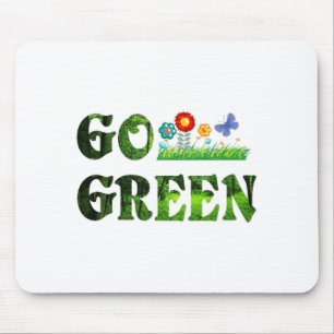 Mousepad Vá Verde Ecológico Vegetariano Amigável Salvar Flo