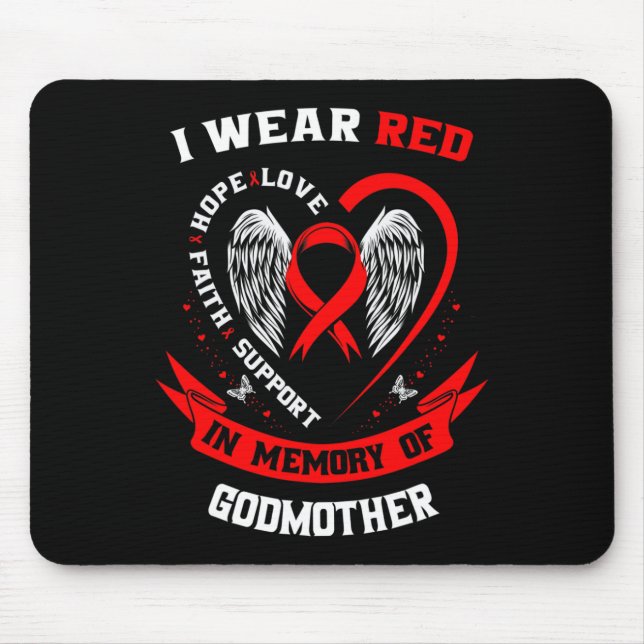 Mousepad Vá Vermelho Em Memória Da Conscientização Sobre Do (Frente)