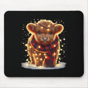 Mousepad Vaca Alta Santa Natal Xmas Bebê Lanoso Fazenda