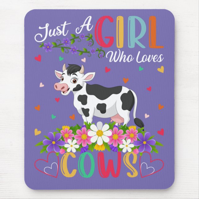 Mousepad Vaca Aover Apenas Uma Menina Que Ama Vacas (Frente)