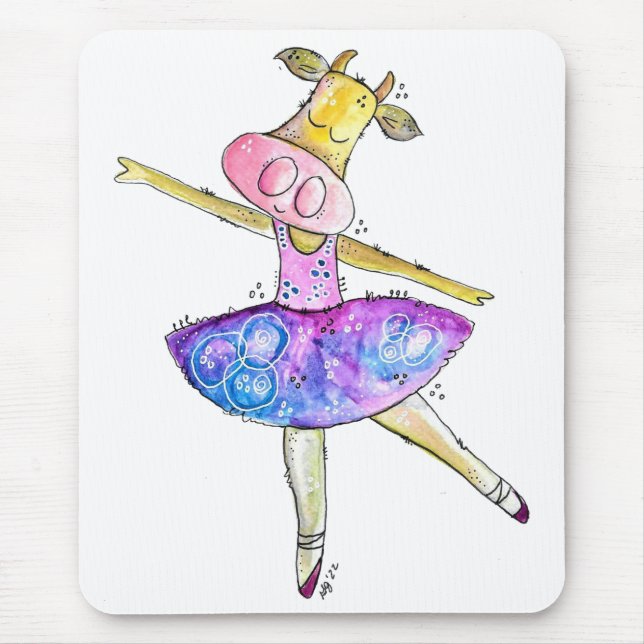 Mousepad Vaca Ballerina Branca (Frente)