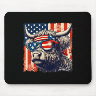 Mousepad Vaca Cantando Bandeira Americana 4 De Julho Fazend