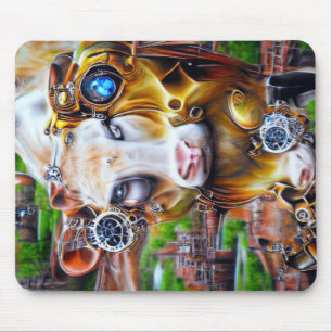Mousepad Vaca cibernética Steampunk