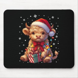 Mousepad Vaca das Terras Altas da Feira de Natal nas Terras