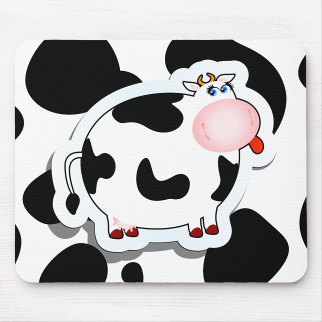 Mousepad Vaca de cartoon, boca-seca (Frente)