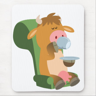 Mousepad Vaca de Cartoon Bonita e um Bocalhão de Cuppa