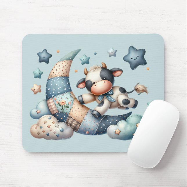 Mousepad Vaca de corda em lua com estrelas (Com mouse)
