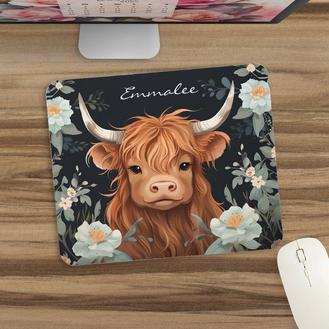 Mousepad Vaca de Cúpula em Florestas Bonitas com Monograma (Criador carregado)