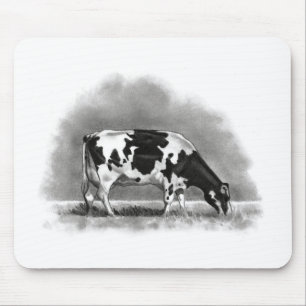 Mousepad Vaca de Holstein que pasta: Desenho de lápis do