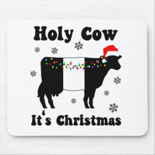 Mousepad Vaca de Natal Engraçada Abaixo Galloway Beltie Gif