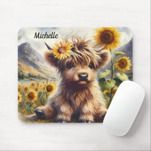 Mousepad Vaca E Girassóis, Cuecas, Terras Altas, Com Nome