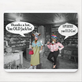 Mousepad vaca feliz de aniversário e idiota