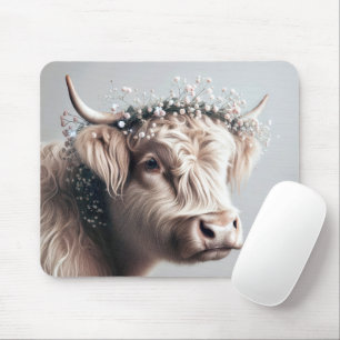 Mousepad Vaca Highland In Baby's Breath