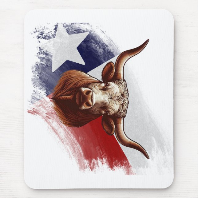 Mousepad Vaca longhorn do Texas (Frente)