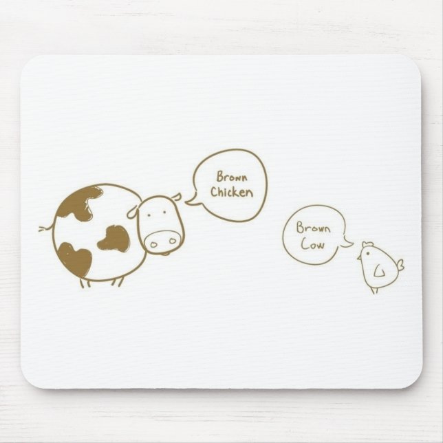Mousepad vaca marrom do marrom da galinha (Frente)