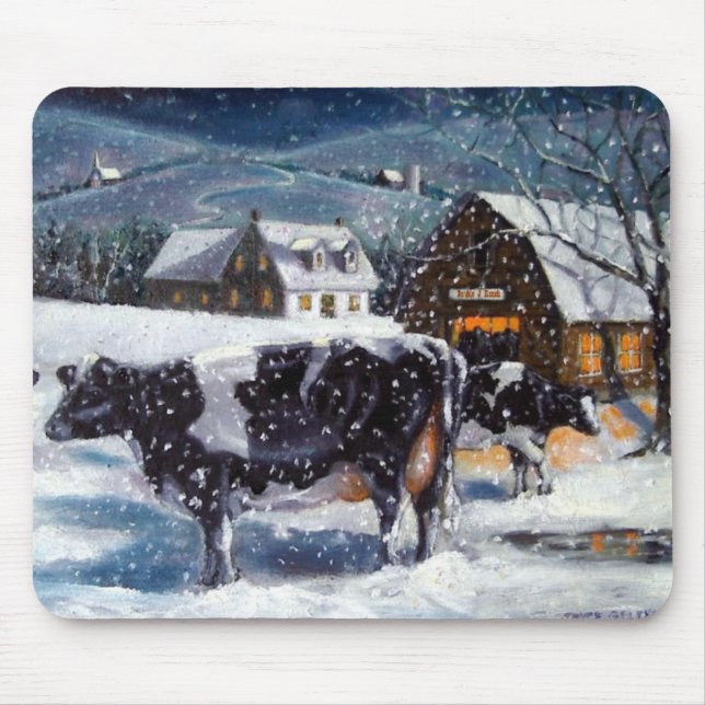 MOUSEPAD VACA: NOITE DE NATAL: NEVE: ARTE (Frente)