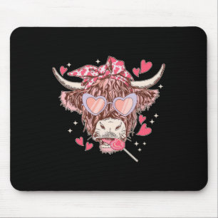 Mousepad Vaca Novilha Óculos de Sol Ocidentais Coração Engr