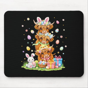 Mousepad Vaca ocidental coquete ovos de Páscoa coelho fofo