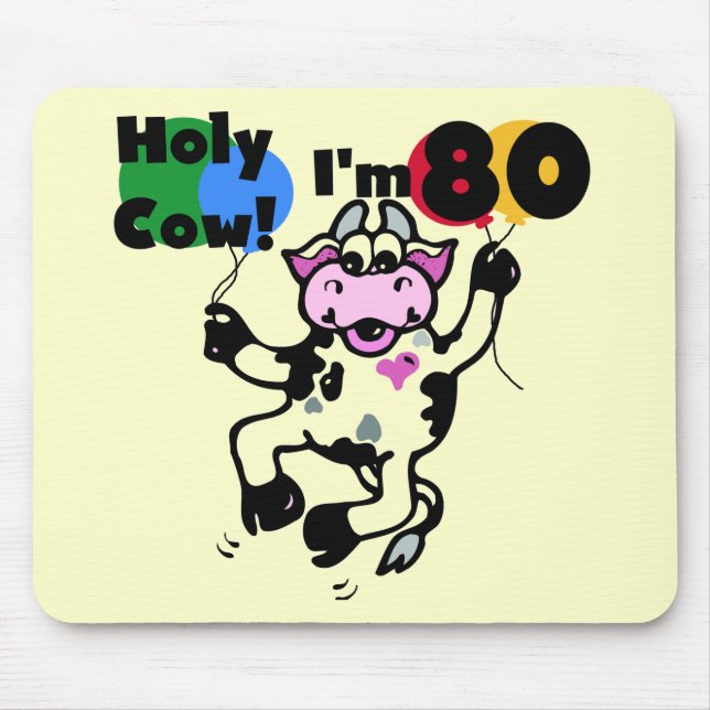 Mousepad Vaca santamente eu sou 80 camisetas e presentes (Frente)