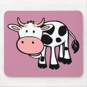 Mousepad Vaca sorridente com margaridas