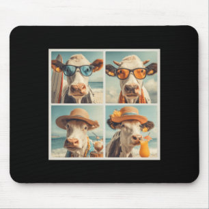 Mousepad Vacas Com Óculos De Sol Praia Vaca Animais Férias