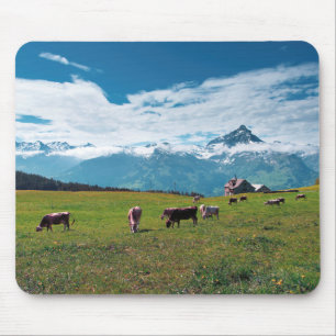 Mousepad Vacas felizes na fazenda na suiça