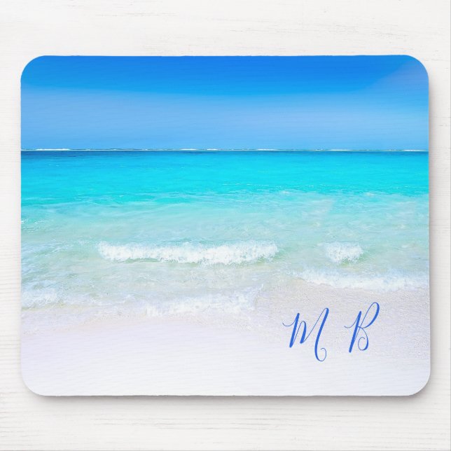 Mousepad Vaga do Céu do Mar Aqua no Oceano Azul (Frente)
