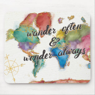 Mousepad Vagueie frequentemente, vagueie sempre mapa com