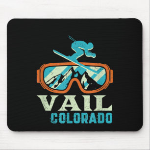 Mousepad Vail Colorado Mountain Vintage Retro Skiing E Sn
