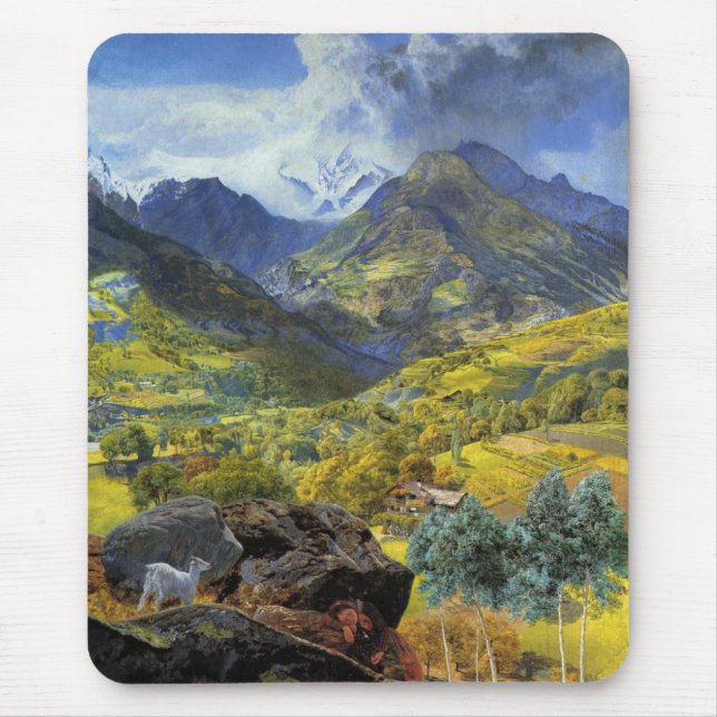 Mousepad Val d'Aosta (paisagem alpina majestosa italiana) (Frente)