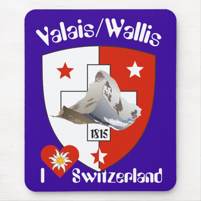 Mousepad Valais / Wallis Suisse Schweiz Suiça Mauspad (Frente)