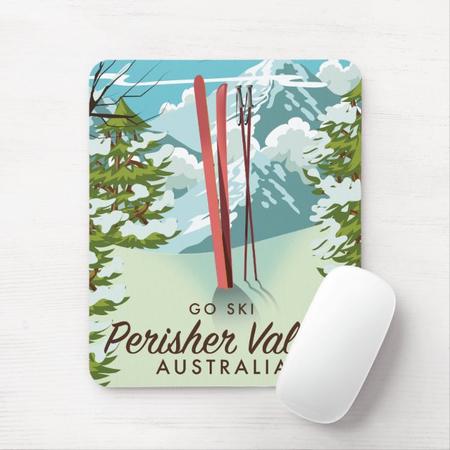 Mousepad Vale de Perisher Austrália esqui. (Com mouse)