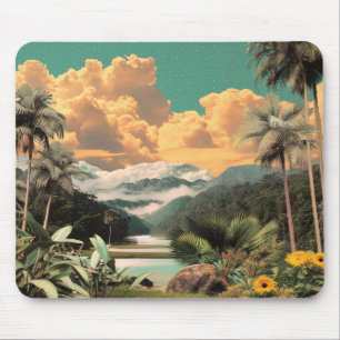 Mousepad Vale Tropical Surreal com Palmeiras