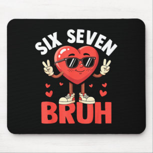 Mousepad Valentine Engraçado Seis Sete Bruh Meme 67 Coração